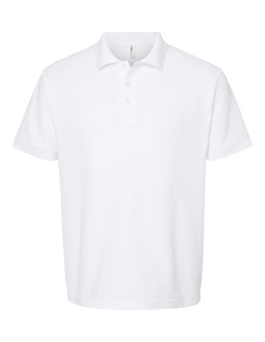 Unisex 50/50 Sport Polo - White