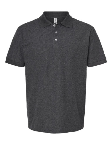 Unisex 50/50 Sport Polo - Heather Charcoal