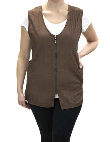 Zipper Vest - Brown