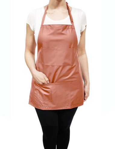 Short Vinyl Apron - Coral