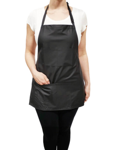 Short Vinyl Apron - Black