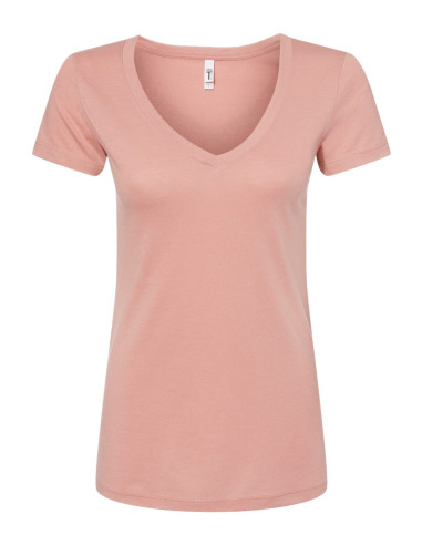 Women's V-Neck T-Shirt - Desert Pink