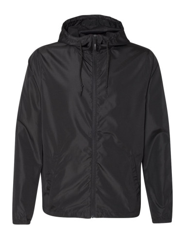 Lightweight Windbreaker Full-Zip Jacket - Black