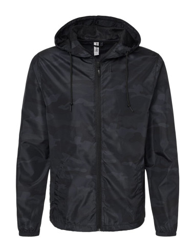 Lightweight Windbreaker Full-Zip Jacket - Black Camo