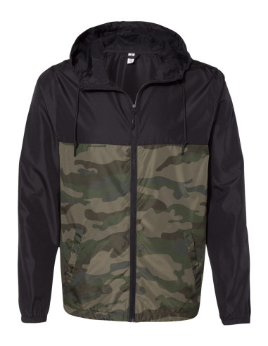 Lightweight Windbreaker Full-Zip Jacket - Black-Forest Camo