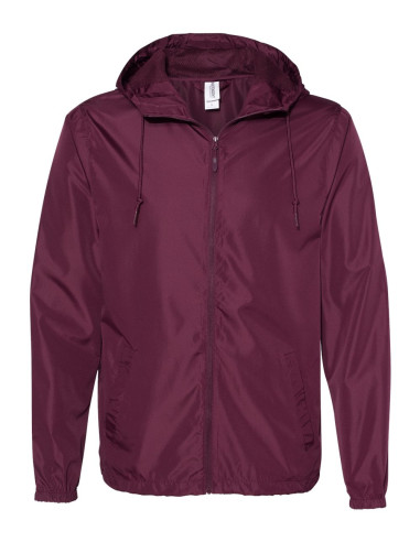 Lightweight Windbreaker Full-Zip Jacket - Maroon