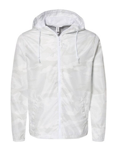 Lightweight Windbreaker Full-Zip Jacket - White Camo